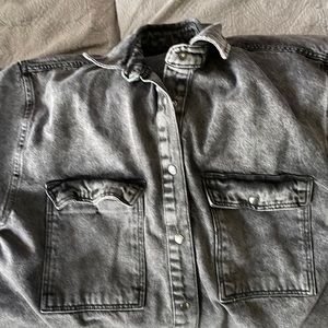 Womens black denim snap front shirts. 5 are brand new in the original bags.